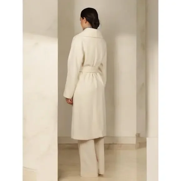 NWT Santinni London “Hepburn” Italian Virgin Wool & Cashmere Coat Size L - Picture 5 of 16